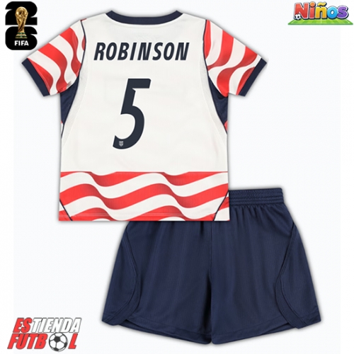 Estados Unidos Antonee Robinson #5 Primera Equipación Niños Mundial 2026 Manga Corta (+ Pantalones cortos)